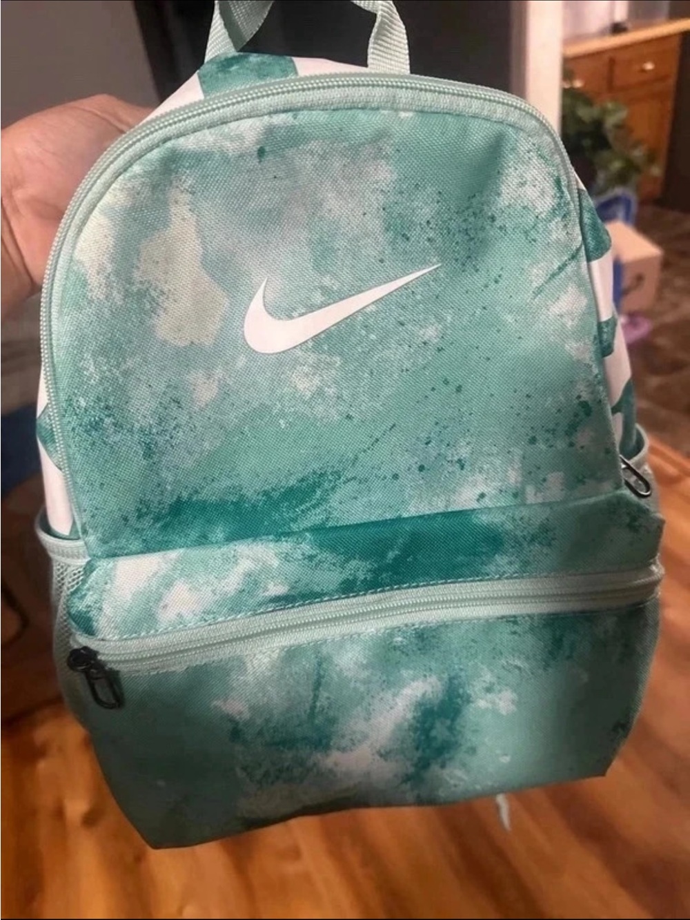 Nike Aqua Marble Print Kids Backpack with White Swoosh